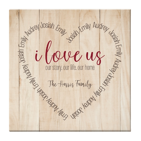 I Love Us Heart Canvas - 11x11