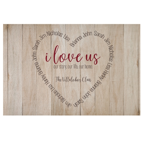 I Love Us Heart Doormat - 24x36