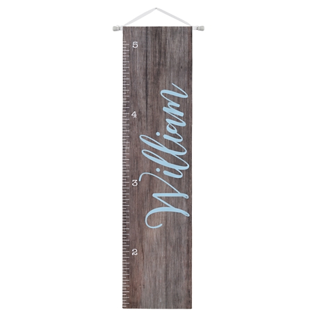 Rustic Kids Growth Chart - Brown w/Blue Name