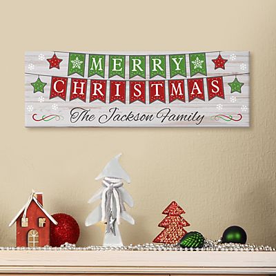 Merry Christmas Banner Canvas