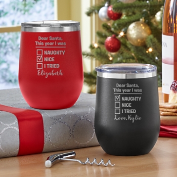 Naughty or Nice Insulated Wine Tumbler