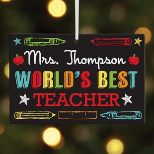 World's Best Teacher Rectangle Ornament