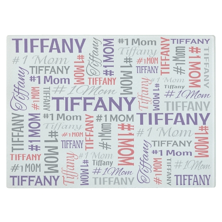 You Name It! Signature Glass Cutting Board - Purple/Pink