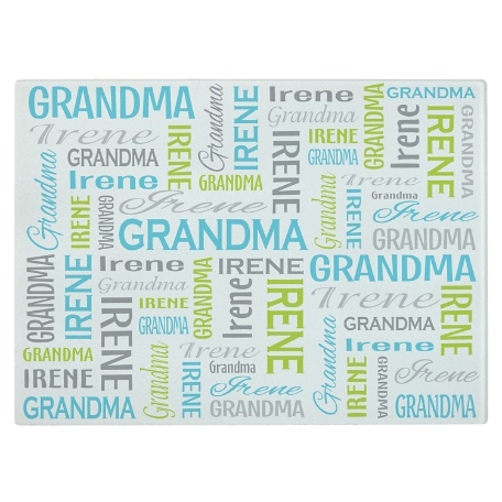 You Name It! Signature Glass Cutting Board - Teal/Green