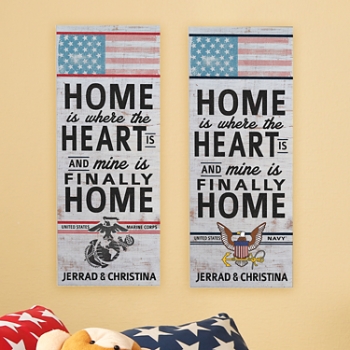 Home Is Where The Heart Is Military Plaque