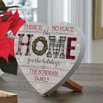 Home for the Holidays Wood Heart