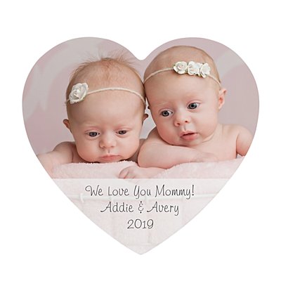 Picture Perfect Photo with Message Mini Wood Heart