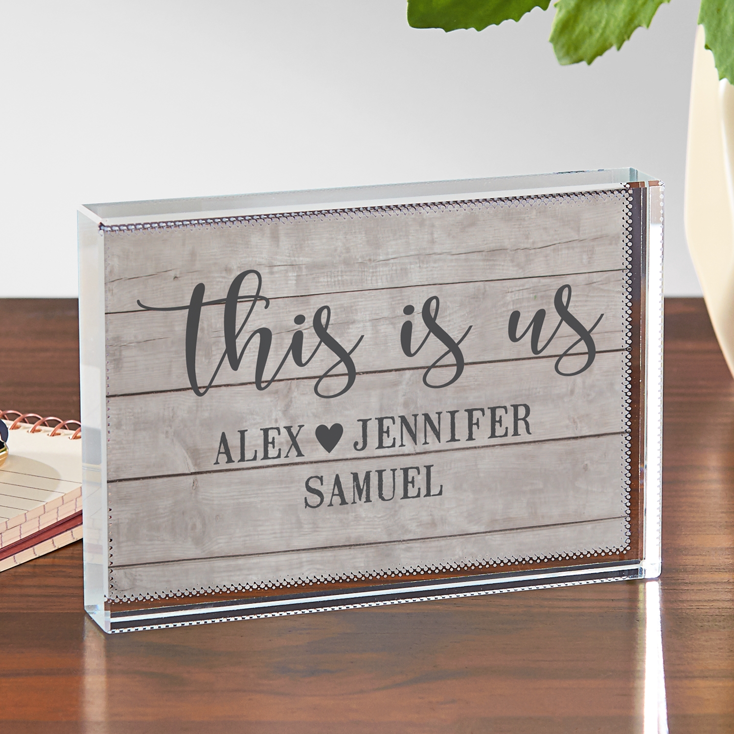 Our Family Personalized Glass Block