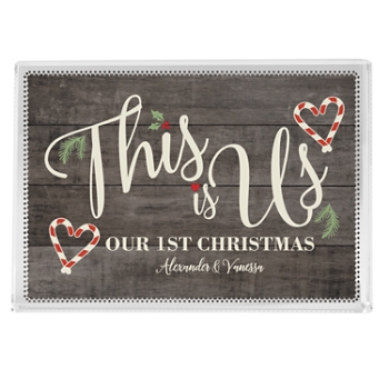 This is Us Holiday Glass Block - Small