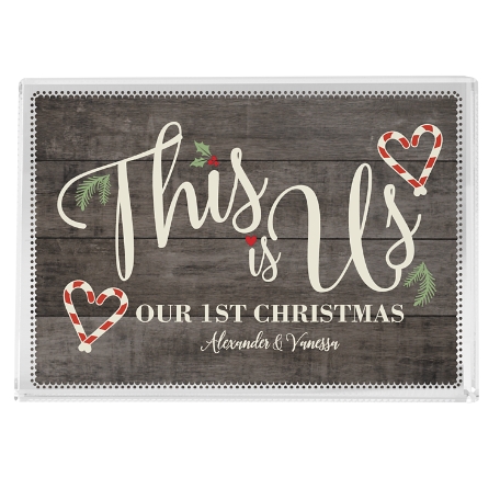 This is Us Holiday Glass Block - Small