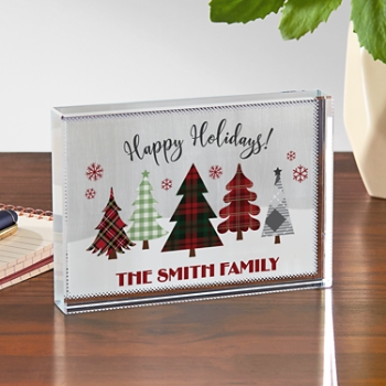 Winter Wonderland Personalized Glass Block