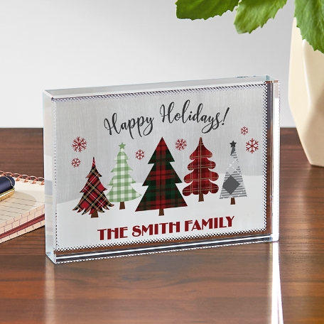 Winter Magic Glass Block