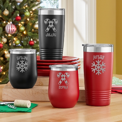 Choose Your Icon Personalized 17 oz Christmas Acrylic Insulated Tumbler For  Kids