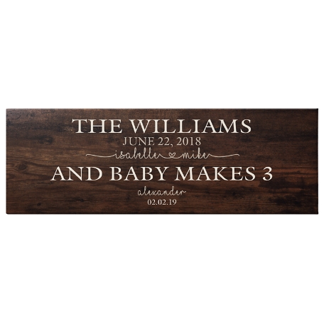 Family Timeline Canvas - Brown 9x27-Unframed