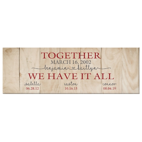 Family Timeline Canvas - Tan 9x27-Unframed