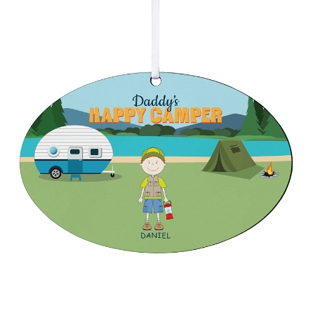 Download Happy Camper Oval Ornament 1 Camper Personal Creations