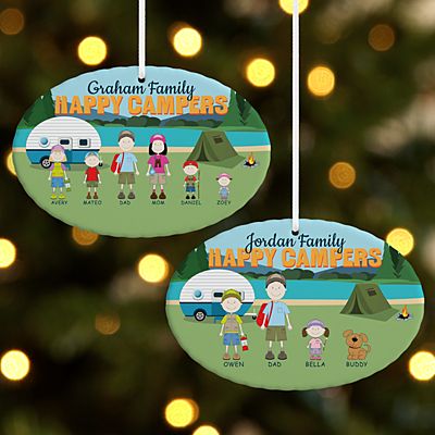 Happy Campers Oval Ornament