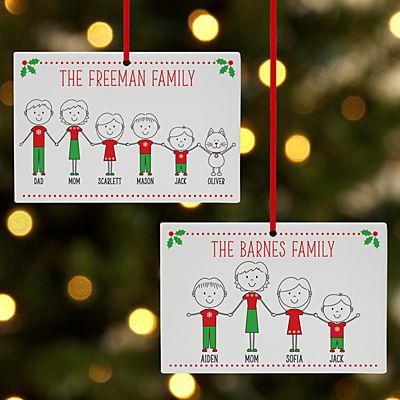 Happy Holidays Family Rectangle Ornament
