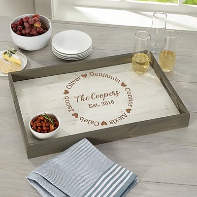 Love All Around Rustic Wood Tray