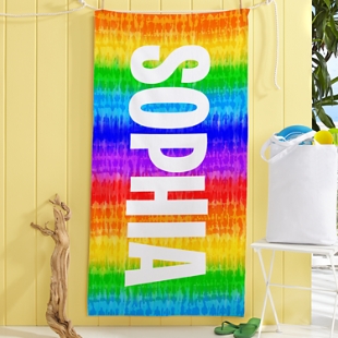 Colorful Tie Dye Beach Towel