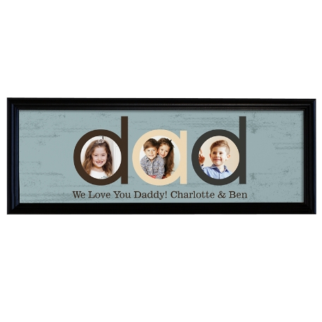 Dad Photo Message Framed Canvas - 9x27 Framed