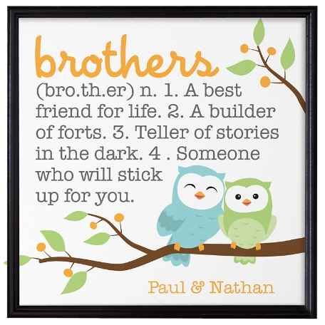 Sibling Meaning Canvas - Brothers - 16x16-Framed