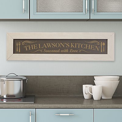 Seasoned with Love Framed Wood Sign