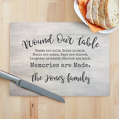 Around Our Table Glass Cutting Board