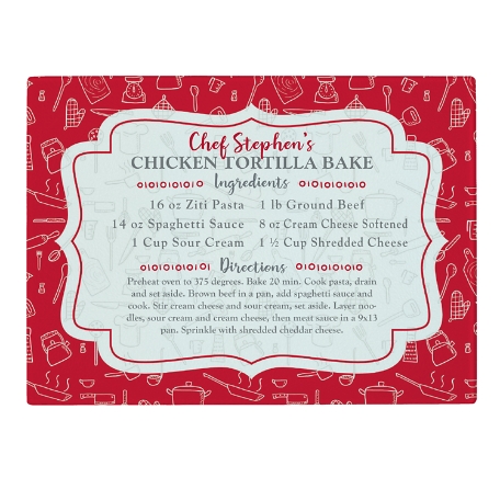 Your Family Recipe Glass Cutting Board-6-Red