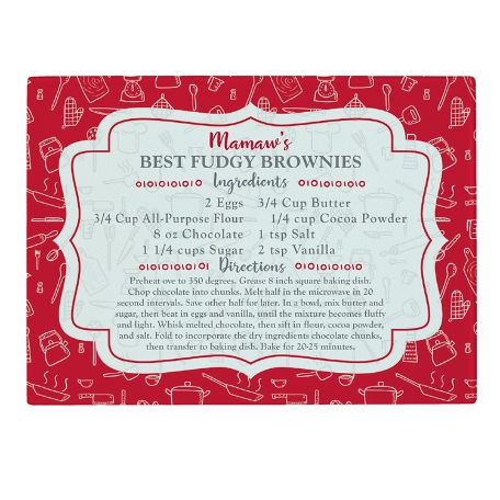 Your Family Recipe Glass Cutting Board-8-Red