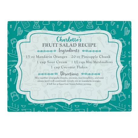Your Family Recipe Glass Cutting Board-5-Teal