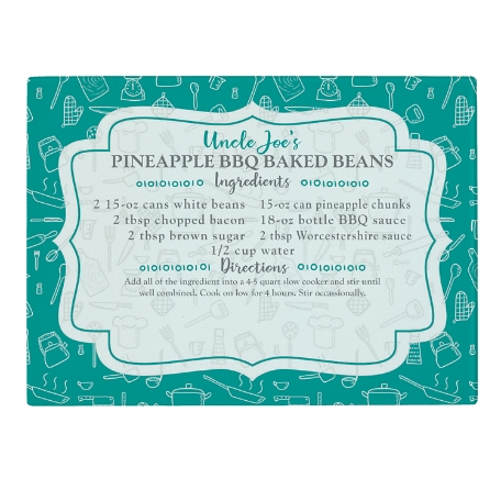 Your Family Recipe Glass Cutting Board-7-Teal