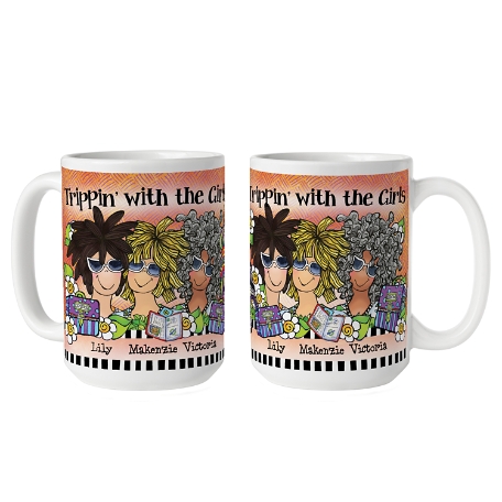Trippin' w the Girls Mug by Suzy Toronto-3Grls-15z