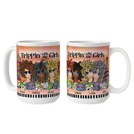 Trippin' w the Girls Mug by Suzy Toronto-7Grls-15z