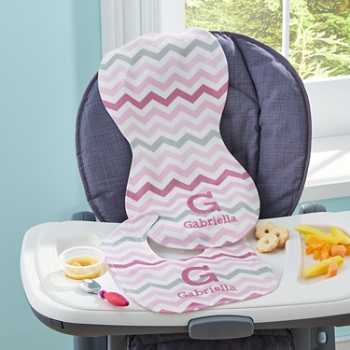Zigzag Delight Personalized Bib & Burp Cloth Set