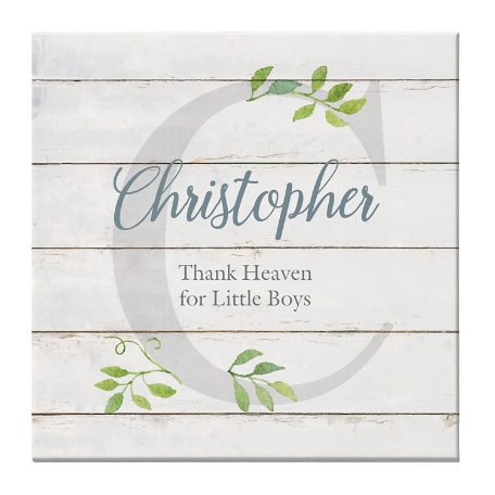 Elegant Baby Name Canvas - Leaf 16x16