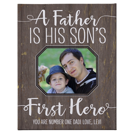 First Memories Photo Canvas-Son-Brown-16X20