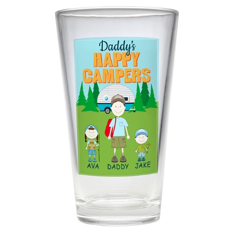 Happy Campers Pint Beer Glass-2-12 Campers-Single Glass