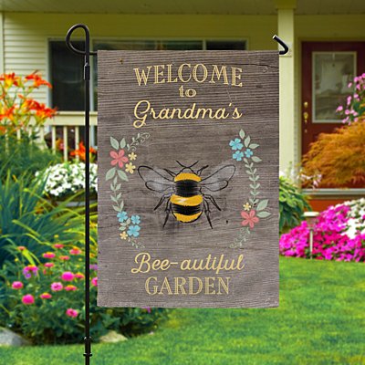 Blooming Bee Personalized Garden Flag