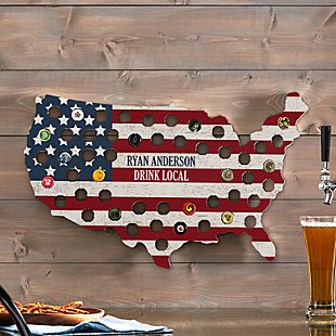 All American Bottle Cap Wall Display