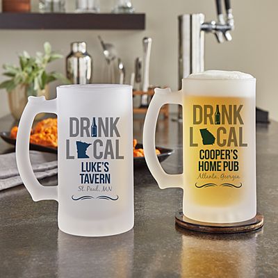 Drink Local Frosted Beer Mug