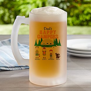 Happy Campers Frosted Beer Mug