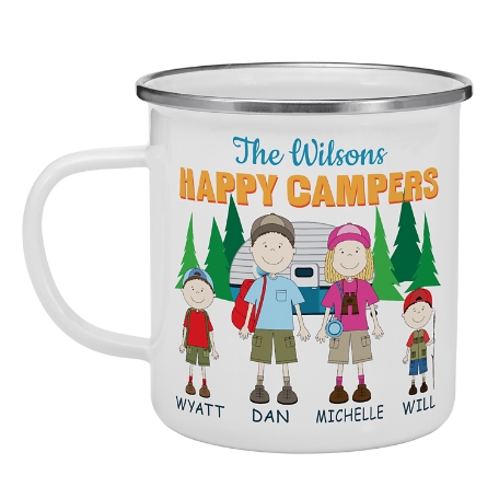 Happy Campers Metal Enamel Mug-2-12 Campers