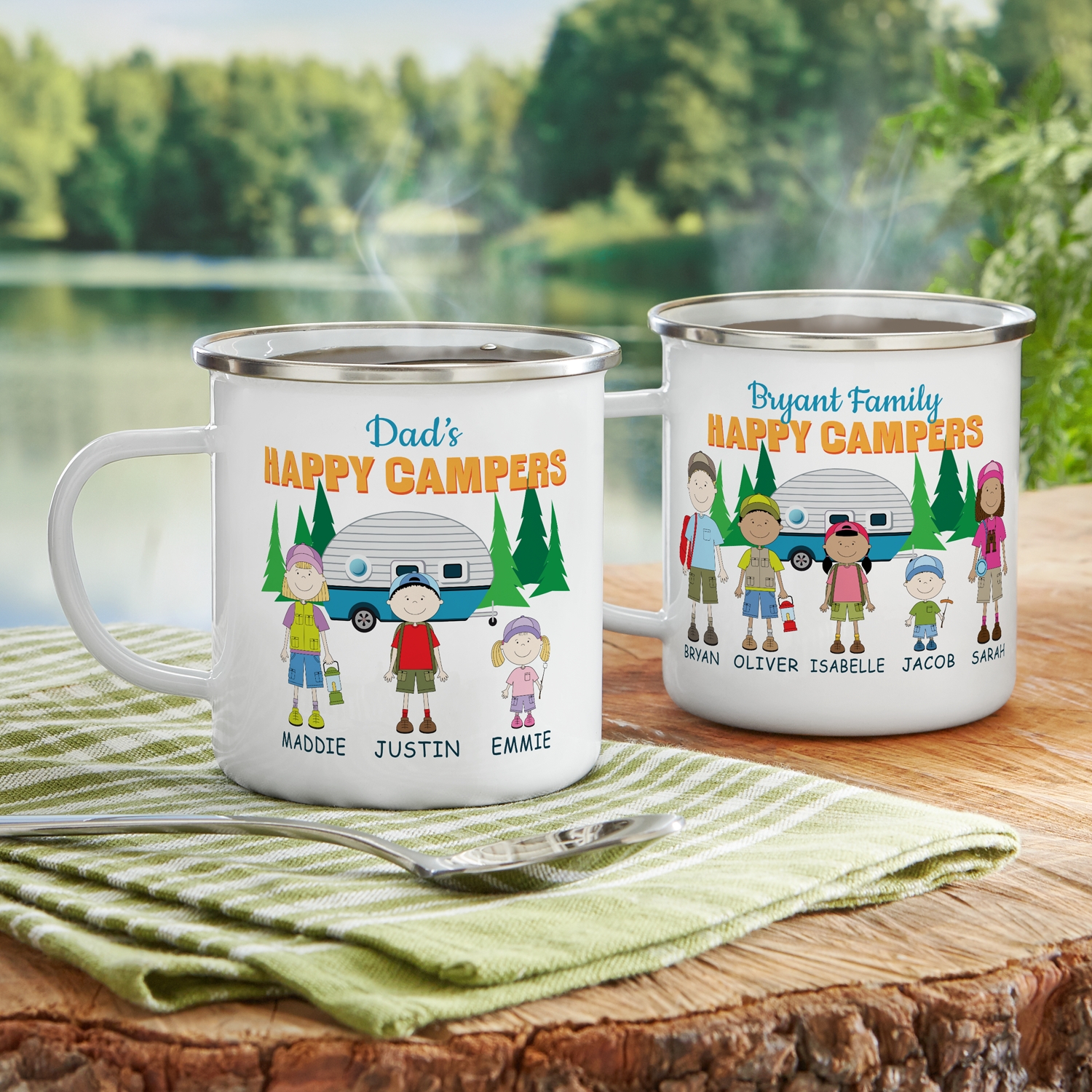 Delighted Campers Personalized Metal Enamel Mug