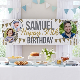 Through the Years Photo Birthday Banner