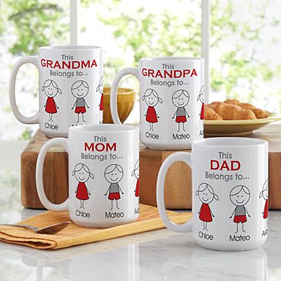 DADDY BELONGS TO MUG PERSONALISED GRANDPARENTS MUM DAD BIRTHDAY FATHERS DAY GIFT 