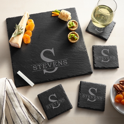 Personalized Slate Entertaining 5-Piece Set - Initially Yours