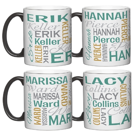 You Name It! Signature 11oz Mug-Green/Gold-Set of 4