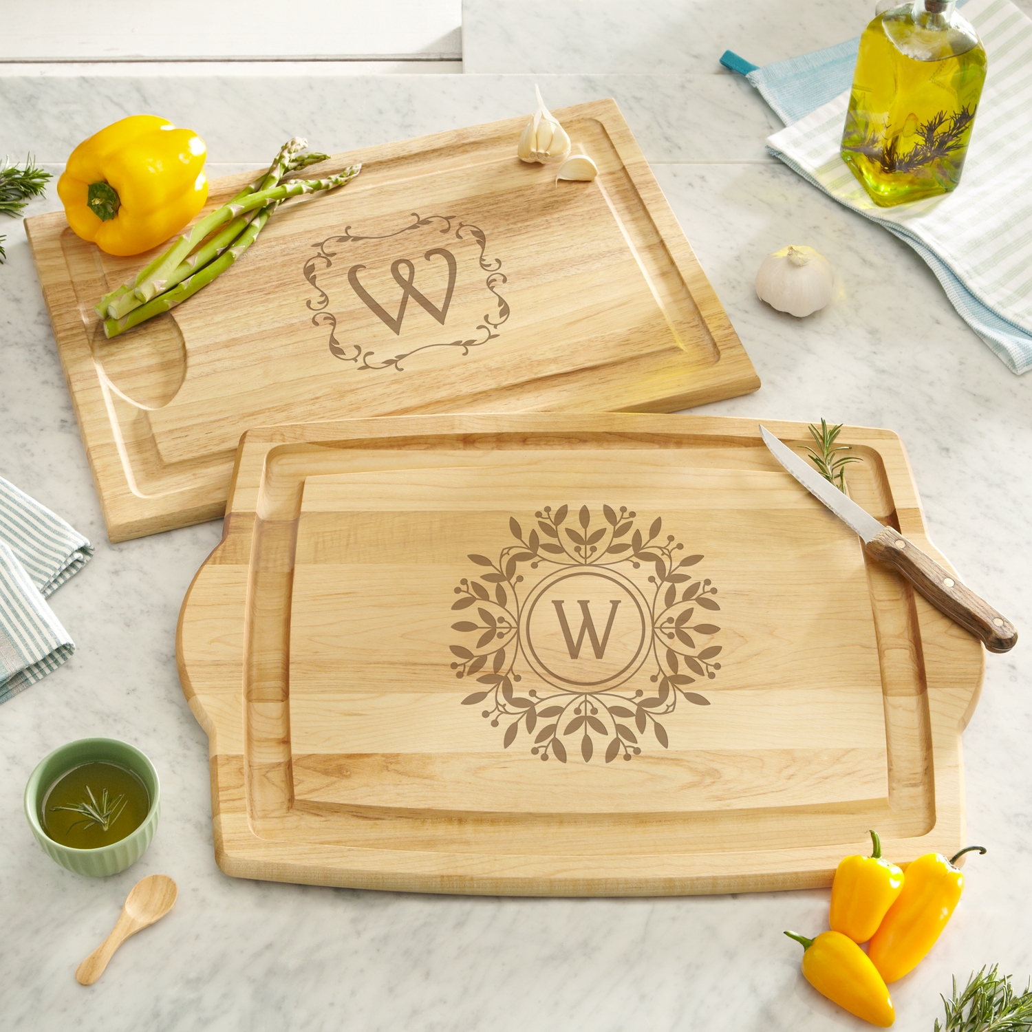 Decorative Monogram Maple Wood Cutting Board