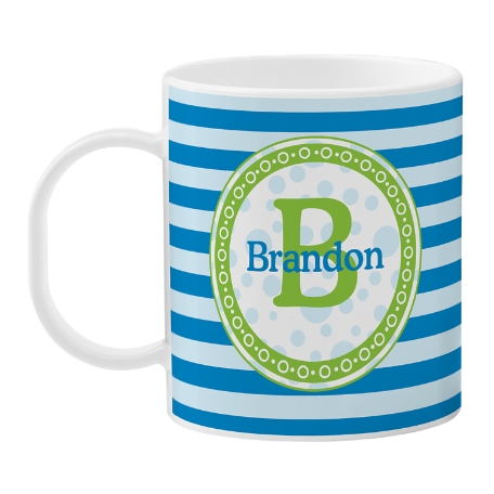 Pattern Initial Cup-Blue